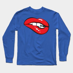 Biting Lip Mouth Long Sleeve T-Shirt